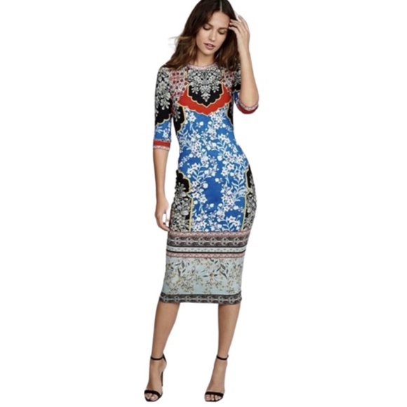Alice + Olivia Dresses & Skirts - ALICE + OLIVIA DELORA FLORAL PRINT MIDI DRESS